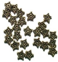 25 7mm Antique Gold Bali Style Star Spacer Beads